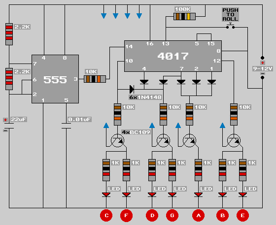 Electronic Dice Schematic